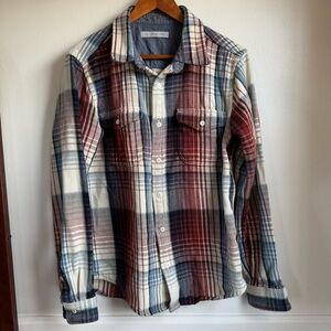 Outerknown men's Blanket Shirt, Large Henna Rouge